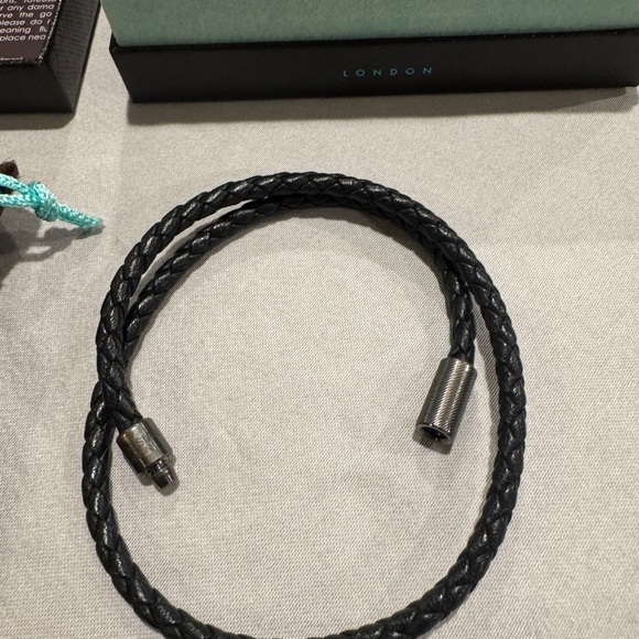 Tateossian Pop Rigato Double Wrap Leather Bracelet - Picture 4 of 6